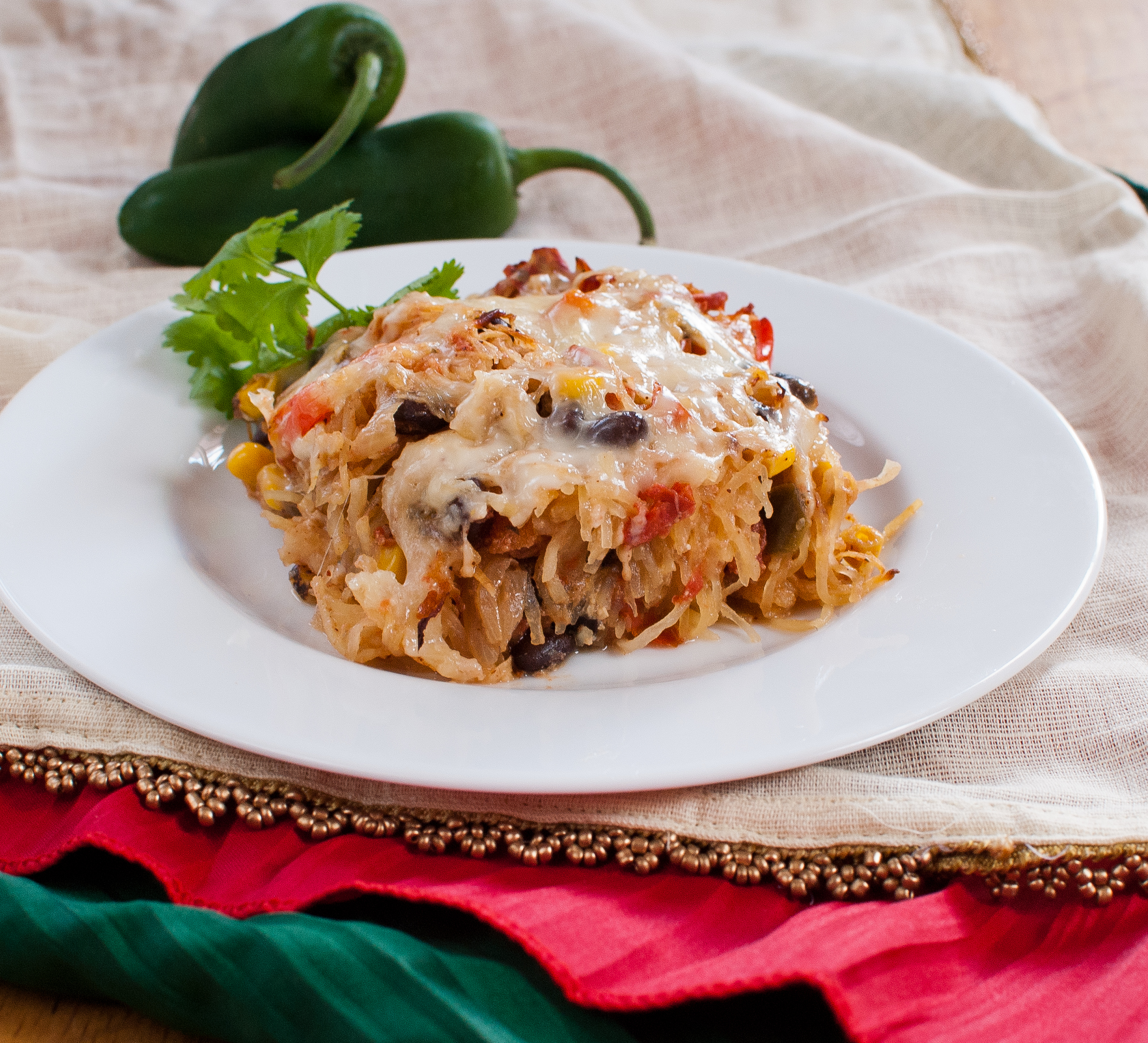 Mexican Baked Spaghetti Squash Baked In