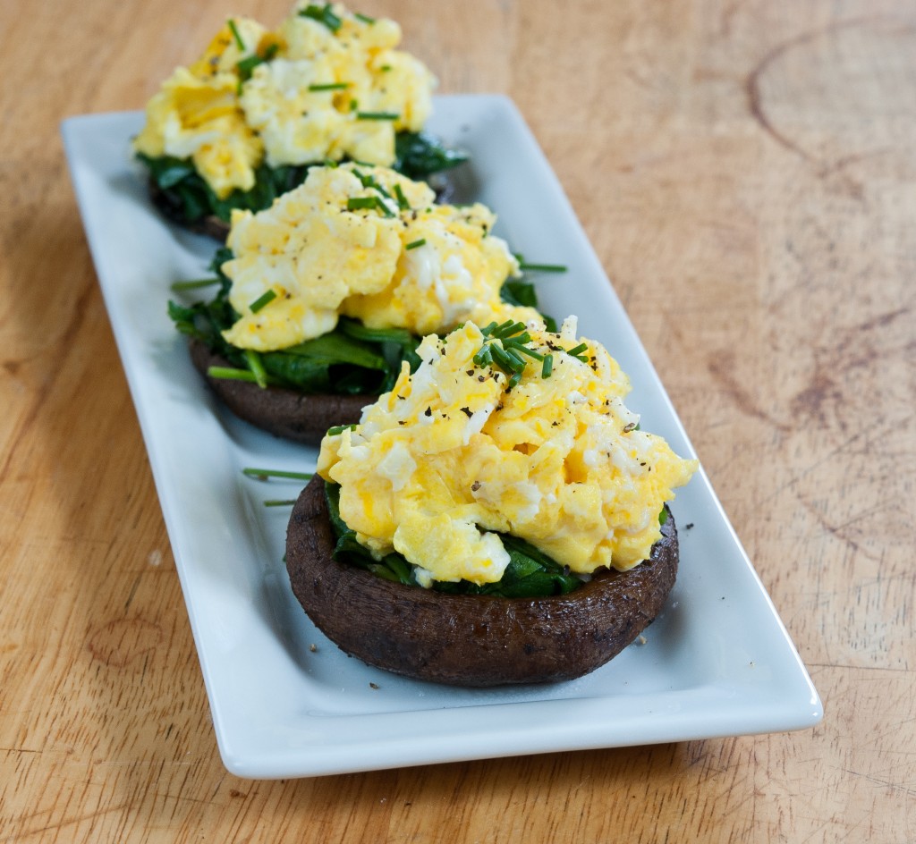 scrambled egg stuffed mushrooms