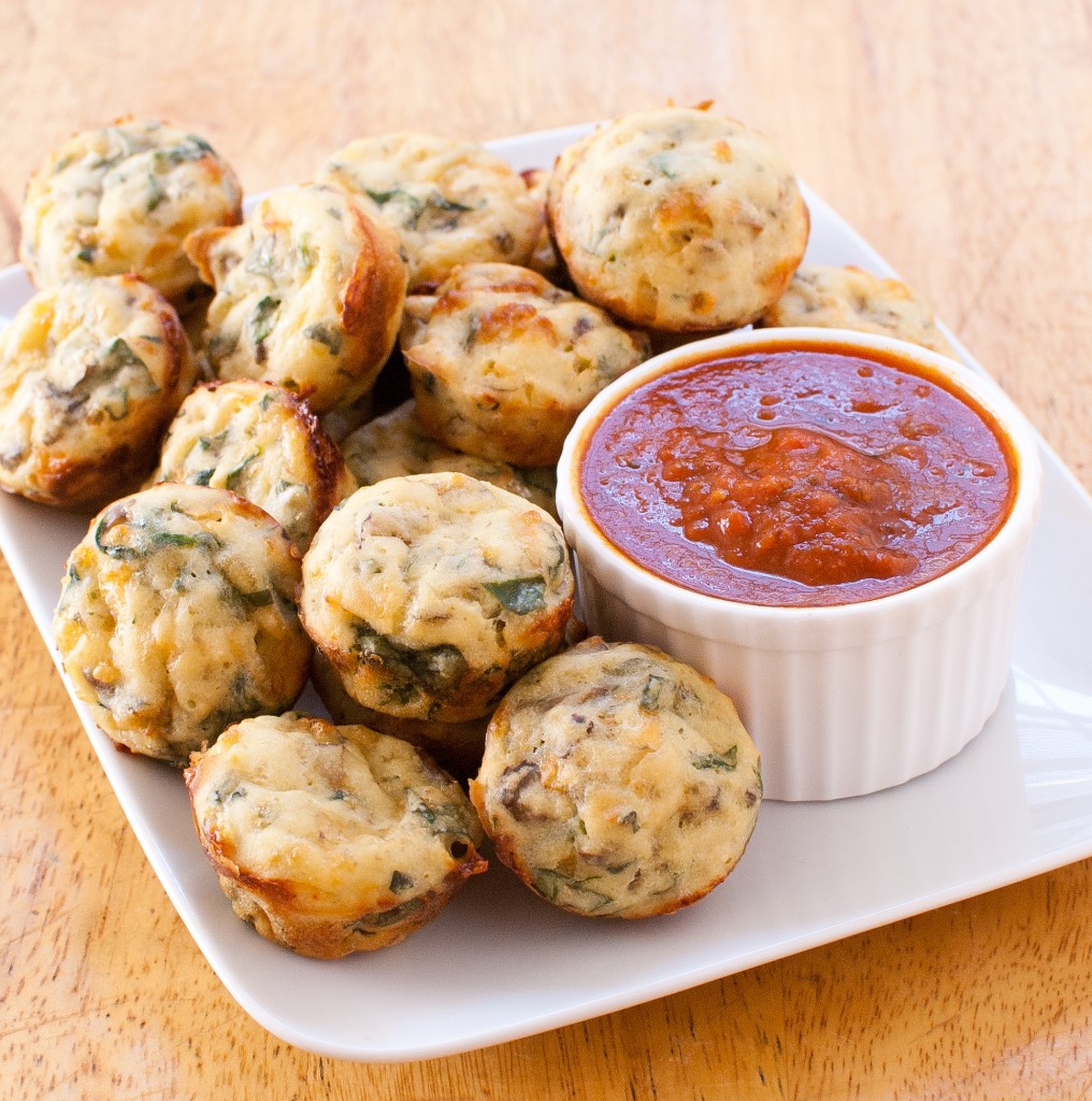 Spinach Mushroom Pizza Bites