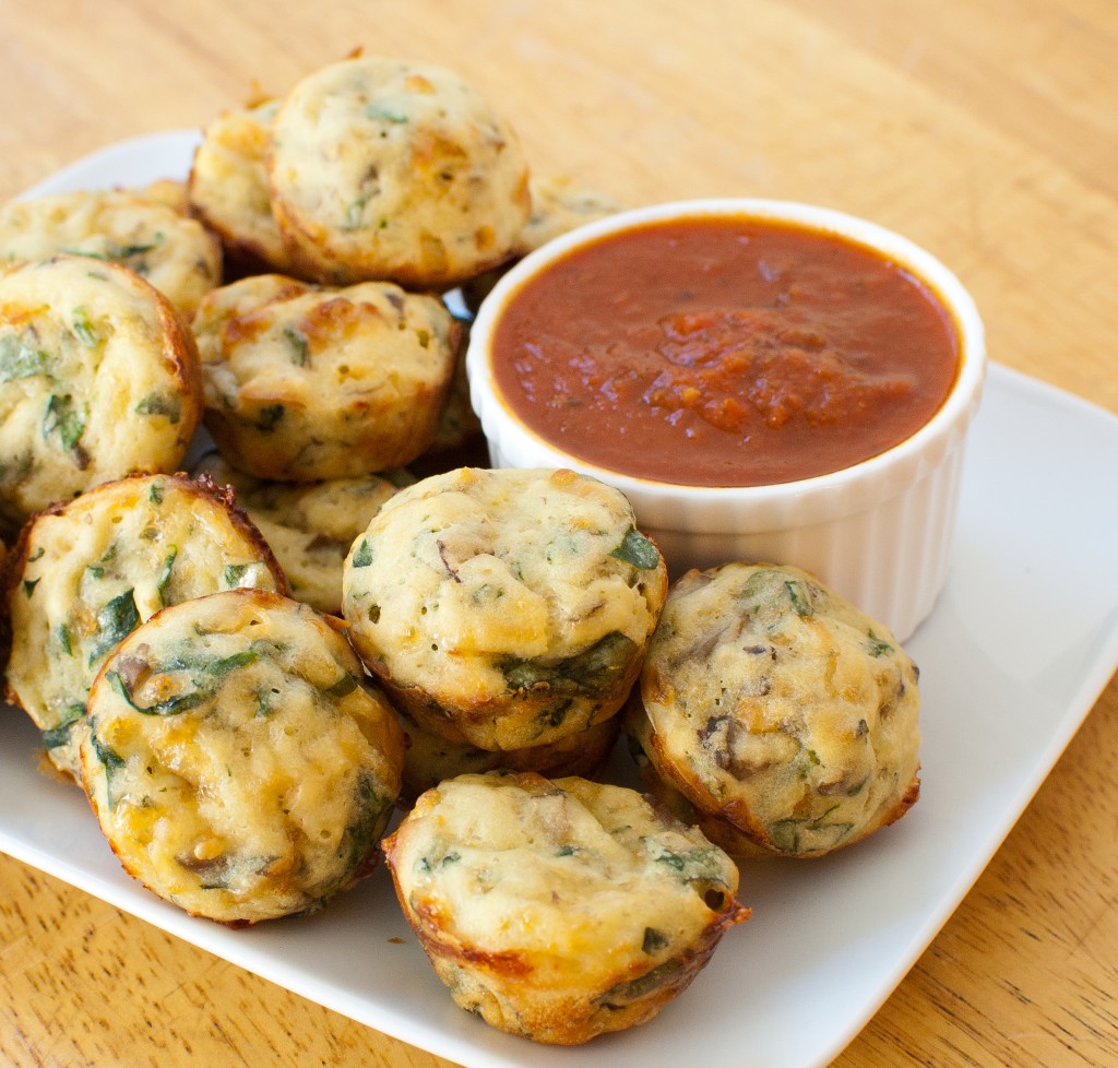 Spinach Mushroom Pizza Bites