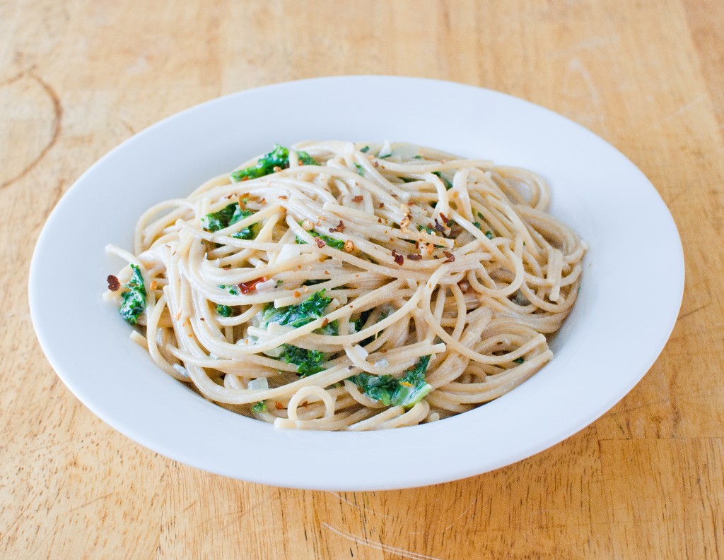 Pasta with Kale & Gorgonzola Sauce