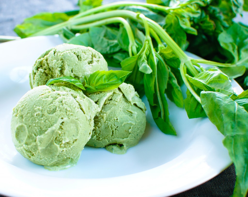 Basil Ice Cream - dairy and non-dairy versions