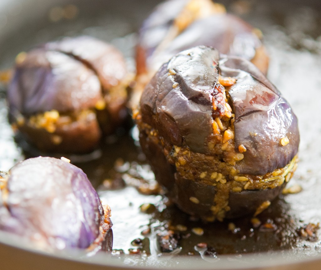 Stuffed Indian Eggplant (vegan, gluten free)