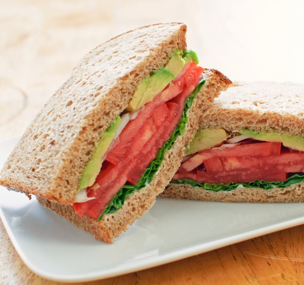 Basil, Onion, Avocado & Tomato Sandwich