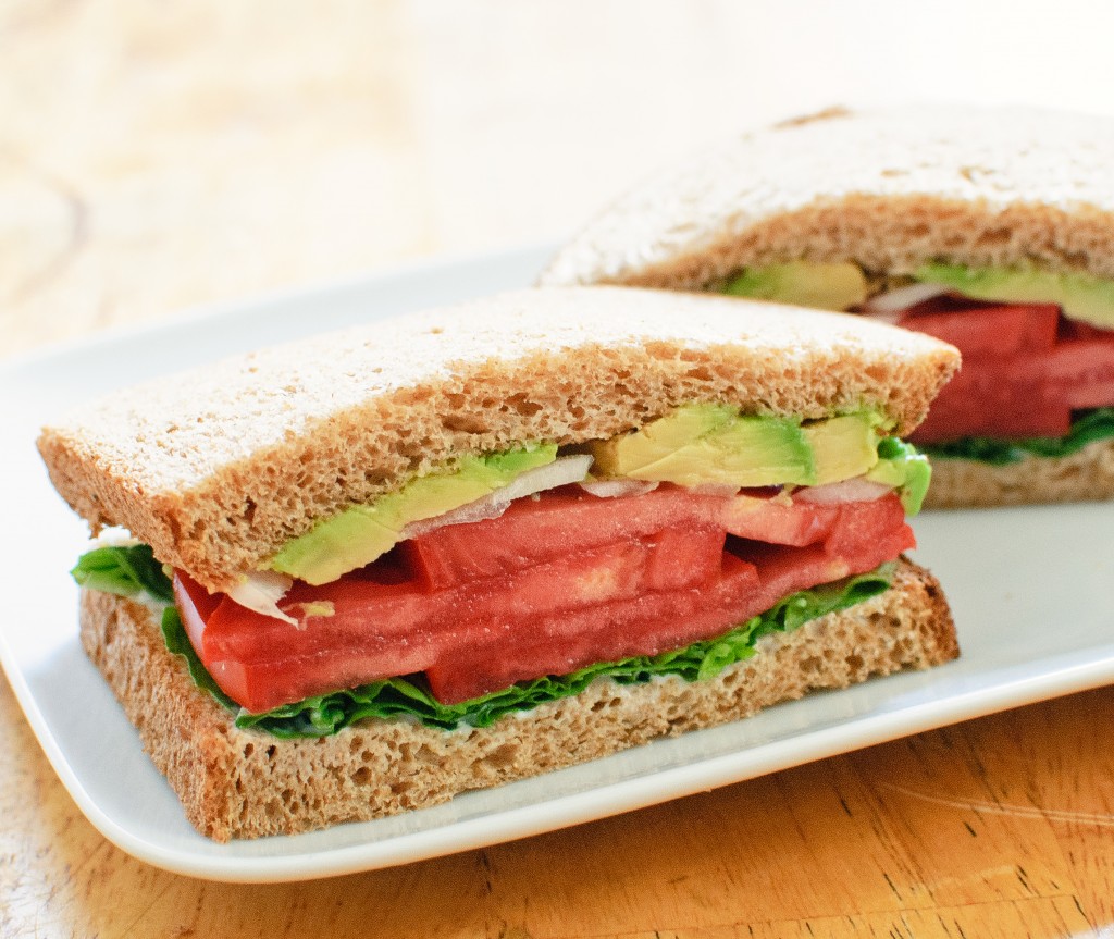 Basil, Onion, Avocado & Tomato Sandwich