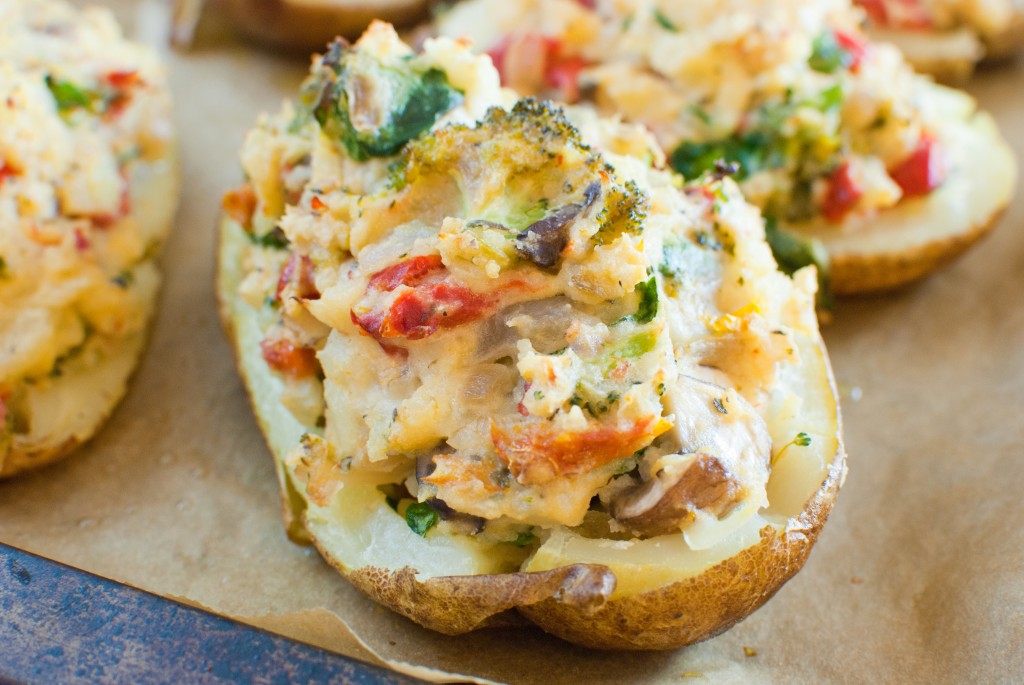 Loaded Greek Twice Baked Potatoes