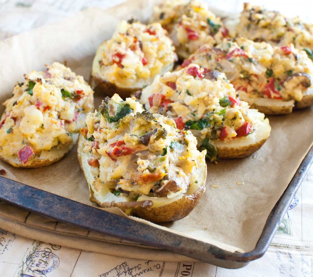 Loaded Greek Twice Baked Potatoes