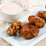 Black-Eyed Pea Fritters With Honey-Sriracha Dipping Sauce