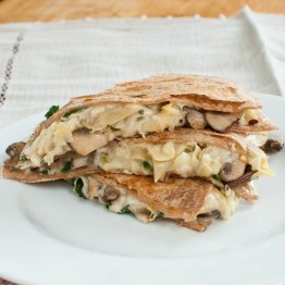 Spinach, Mushroom & Artichoke Quesadillas