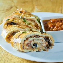 Mushroom and Olive Stromboli