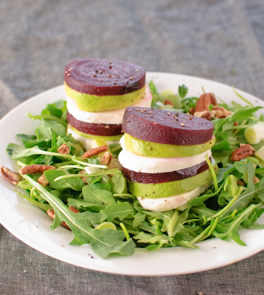 Beet, Avocado and Mozzarella Salad with Orange-Dijon Vinaigrette - Baked In