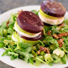 Beet, Avocado and Mozzarella Salad with Orange-Dijon Vinaigrette